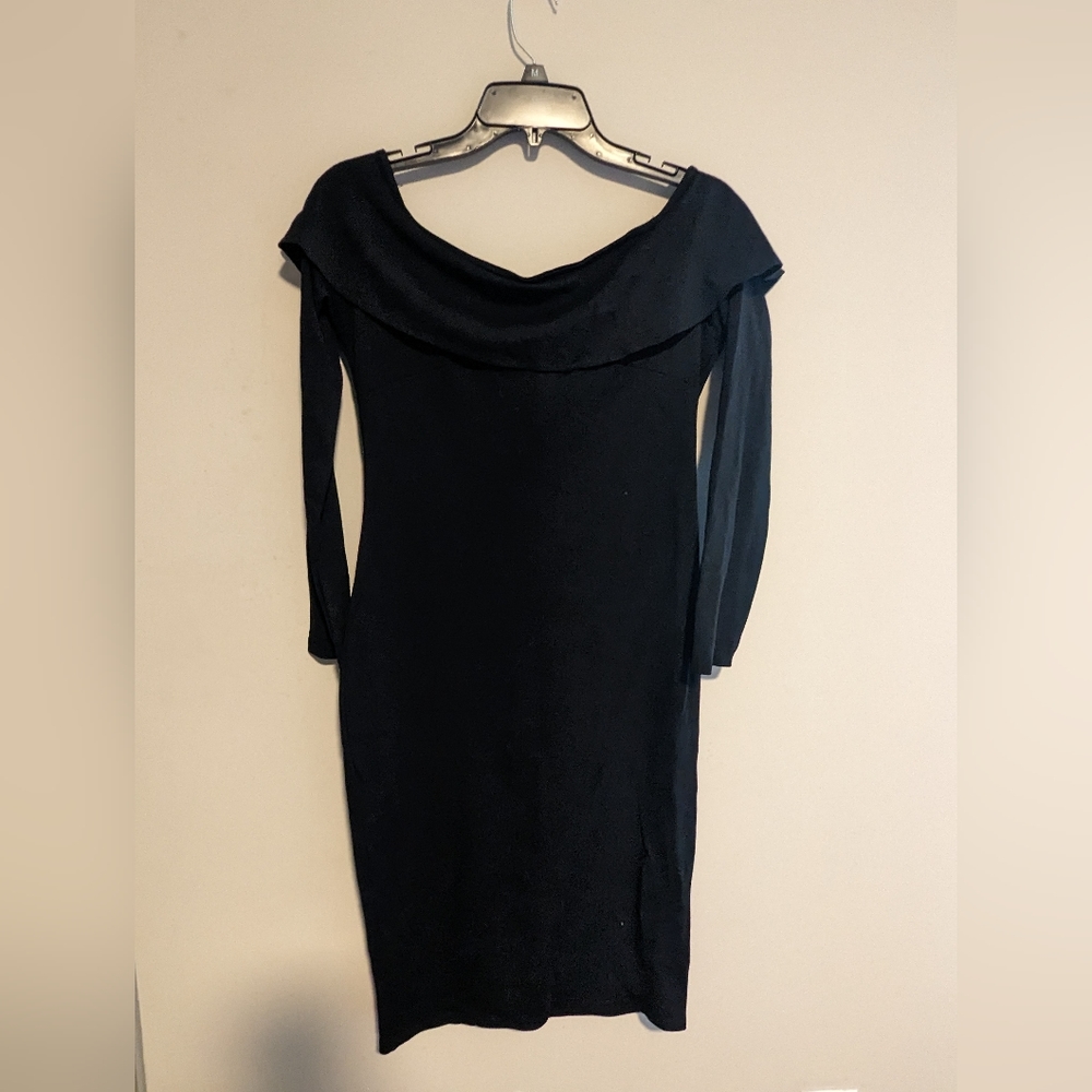OH CONCEPT COLLECTION Neckline Dress Size M Black